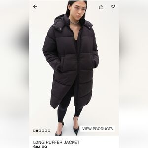 H and M womens long puffer jacket